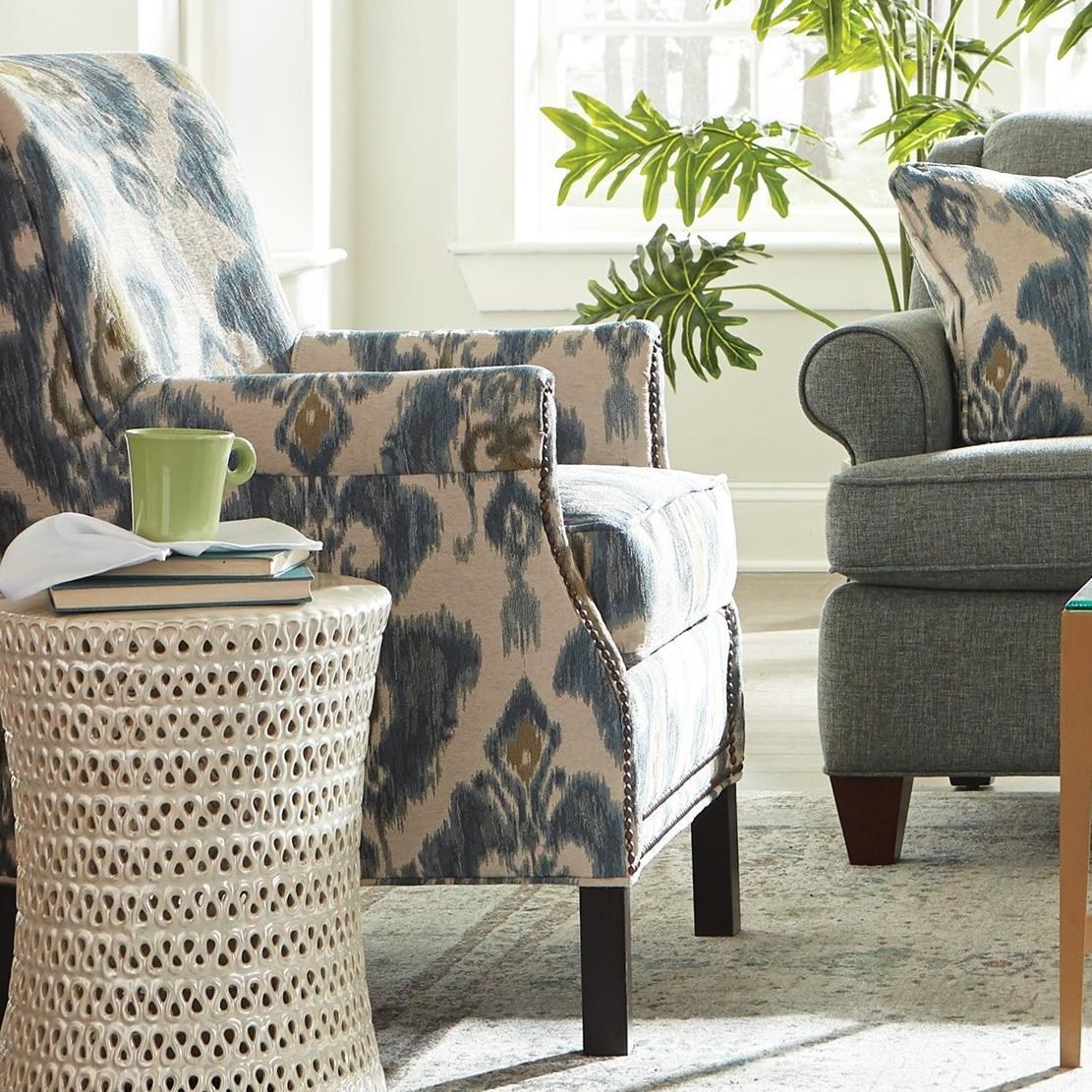 Hickorycraft Accent Chairs Transitional Rolled Arm Accent Chair