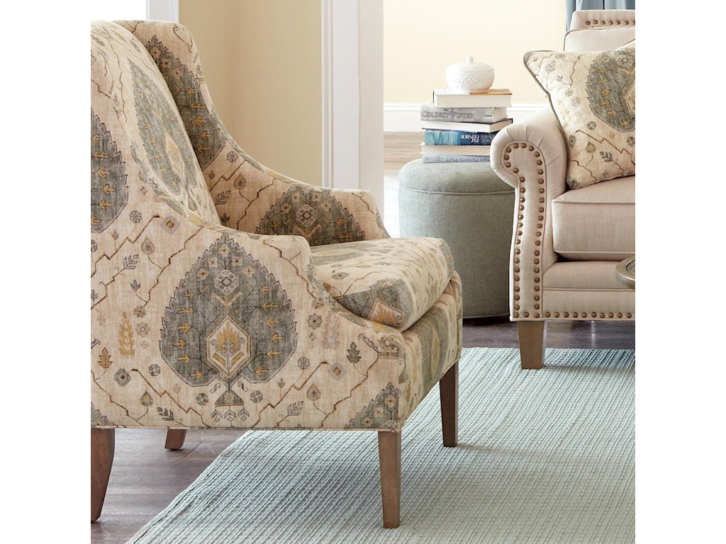 Hickorycraft Accent Chairs Transitional Chair With Scalloped Arms