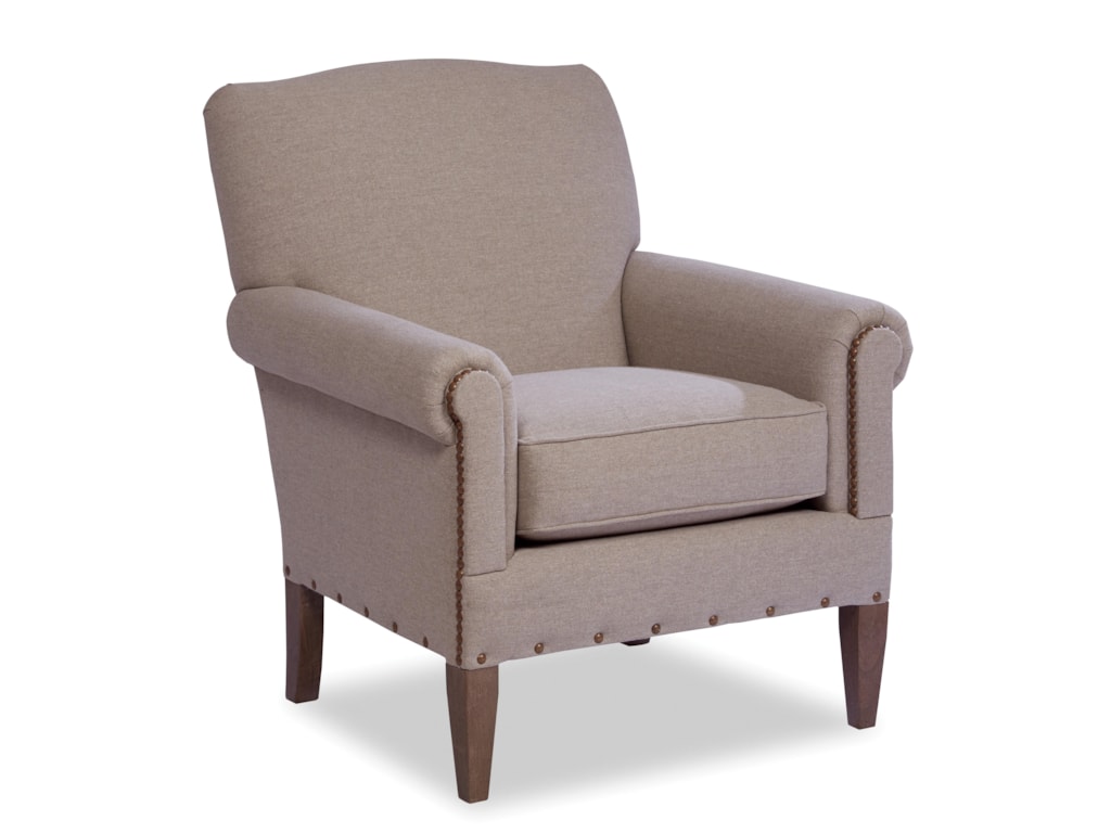 Hickorycraft Accent Chairs Camelback Accent Chair With Two Patterns Of Nailhead Howell Furniture Upholstered Chairs