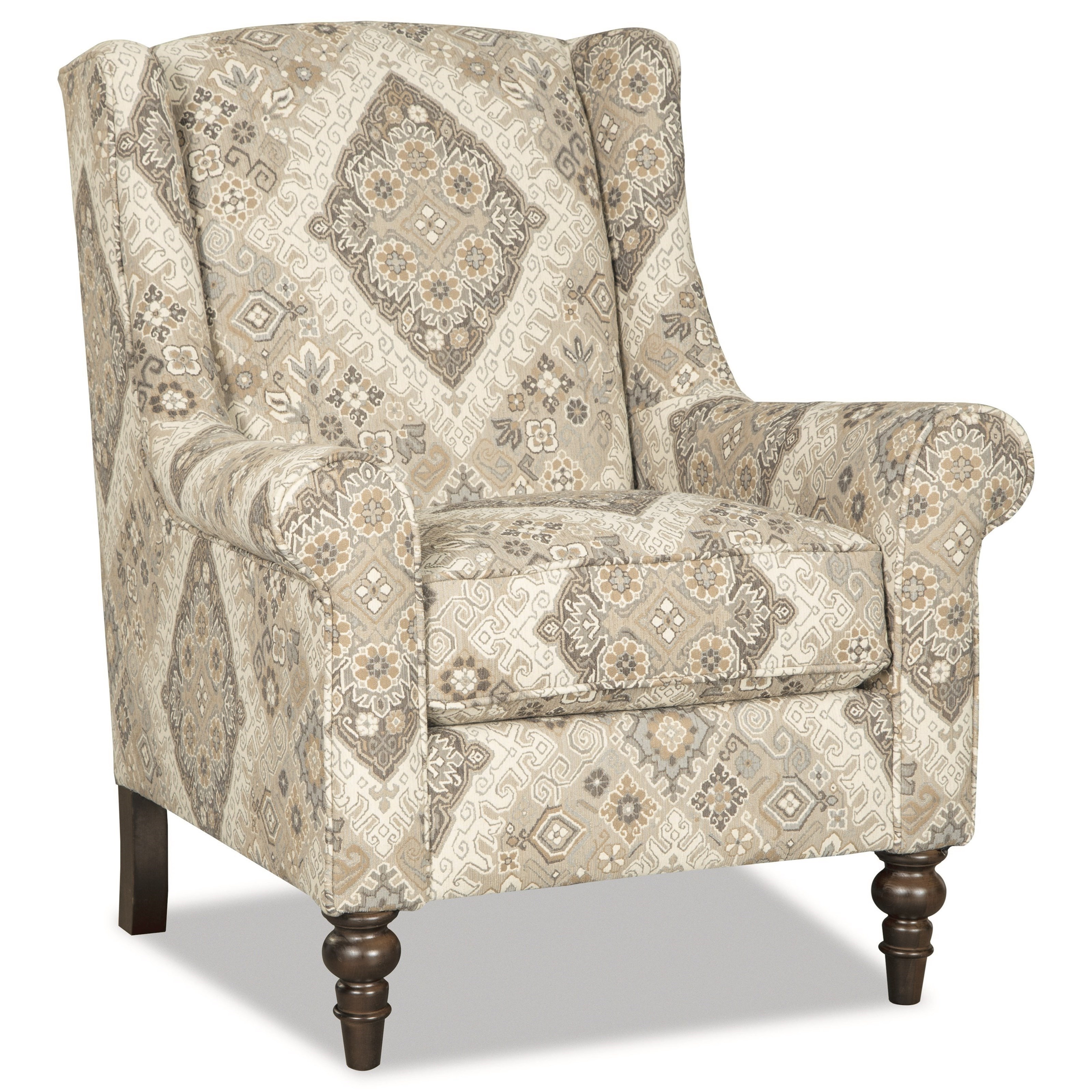 Craftmaster Accent Chairs Wing Back Chair With Traditional Turned