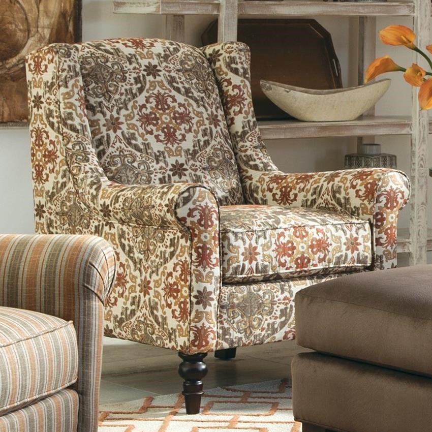 Craftmaster Accent Chairs Wing Back Chair With Traditional Turned Legs Furniture Barn Upholstered Chairs