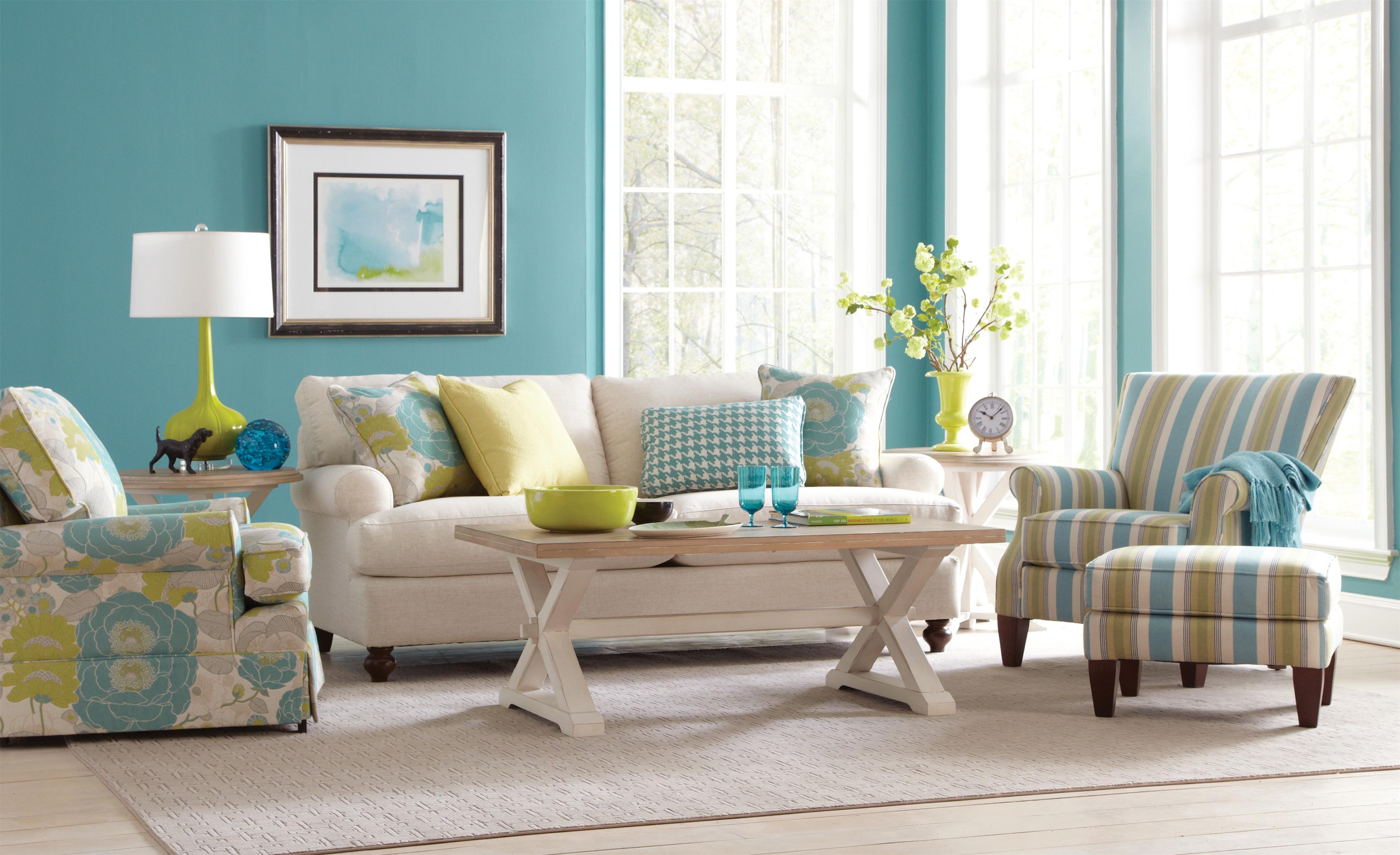 Craftmaster Accent Chairs Contemporary Chair And Ottoman Set