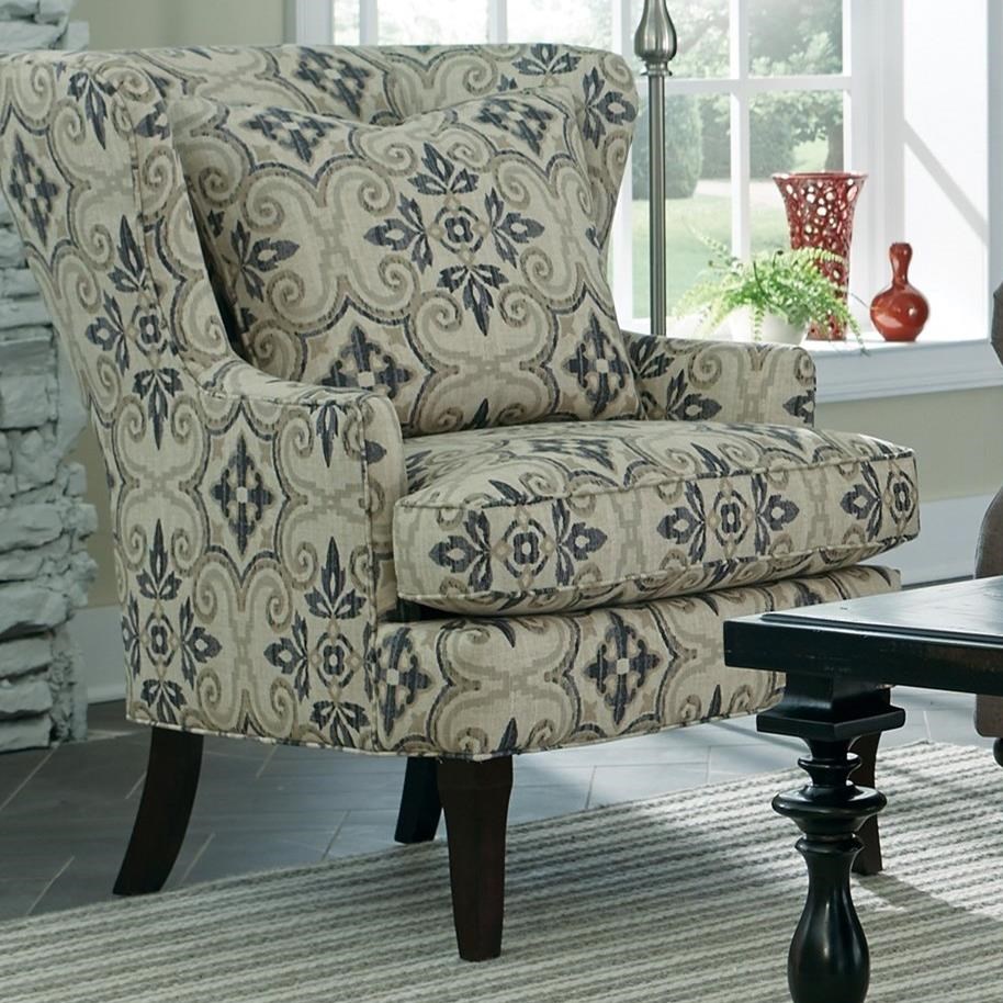 Craftmaster Accent Chairs 085010 Traditional Upholstered Wing Chair With Track Arms And Exposed Wood Feet Hudson S Furniture Wing Chairs