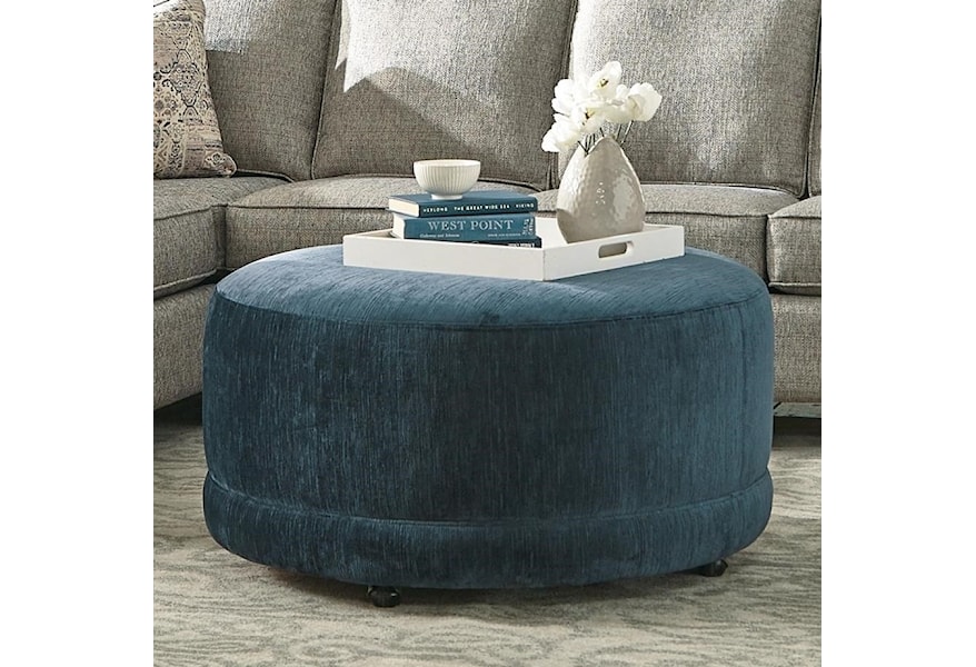 Craftmaster Accent Ottomans Round Contemporary Ottoman With