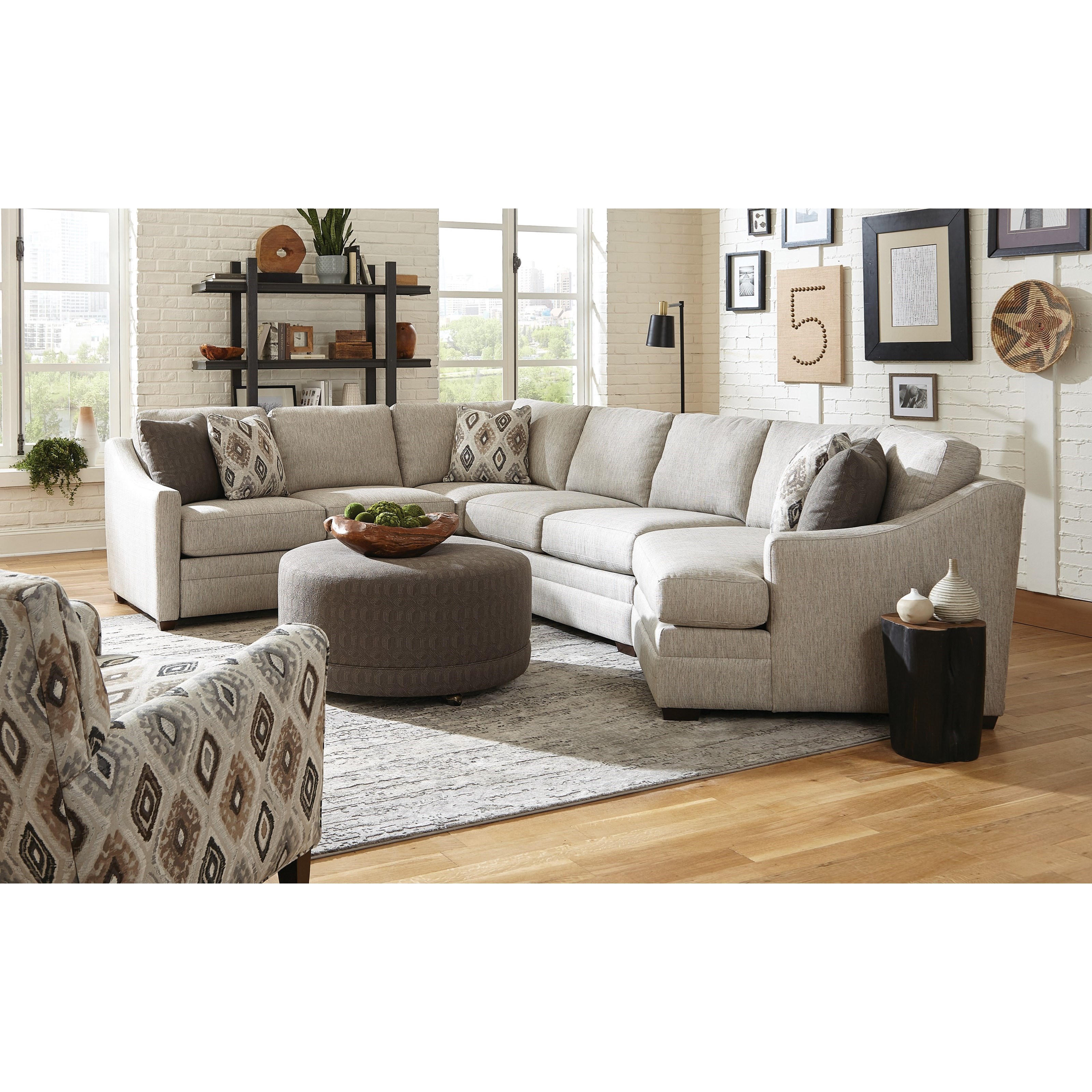 Craftmaster F9 Custom Collection Customizable 3 Piece Sectional Sofa With 1 Laf Reclining Chair Thornton Furniture Reclining Sectional Sofas