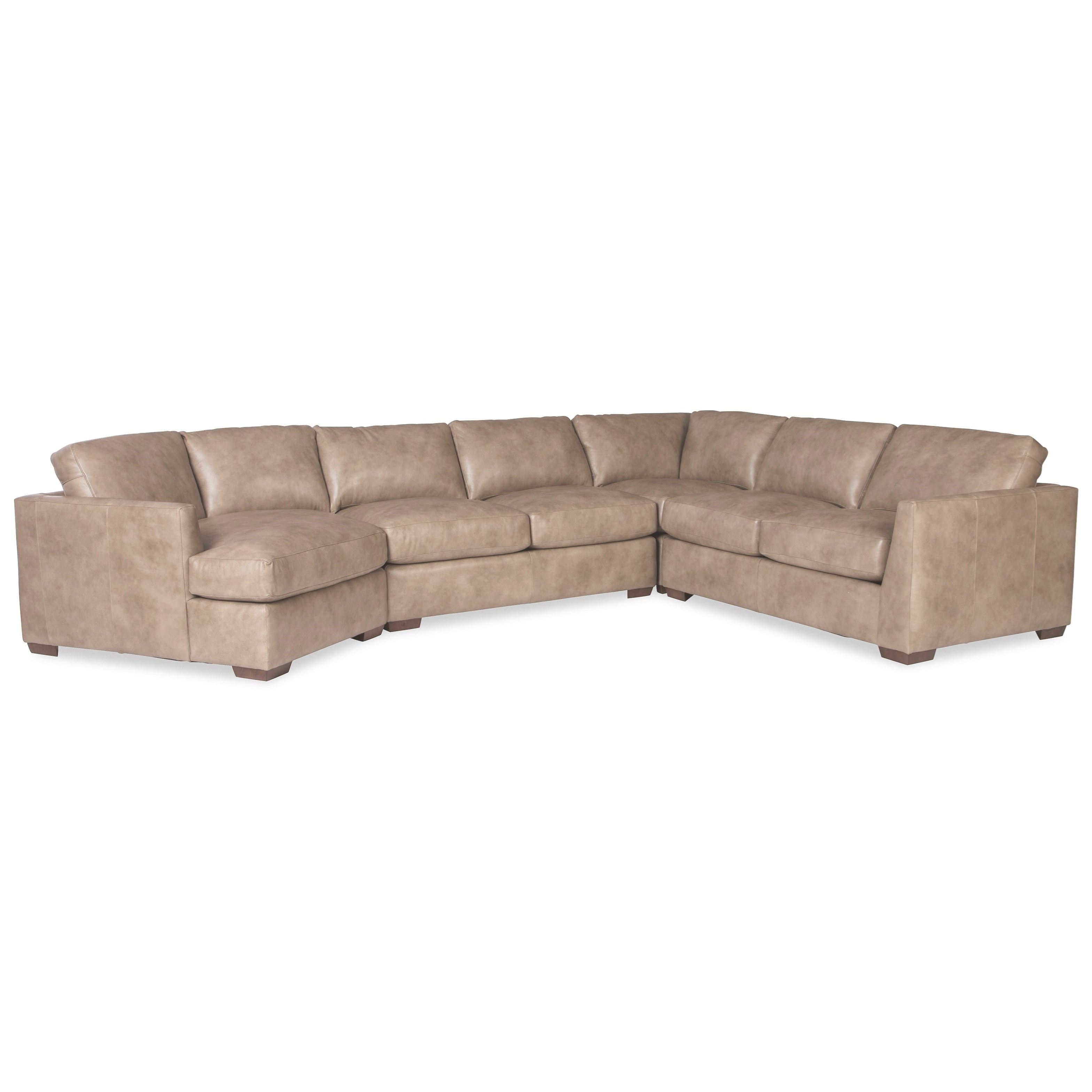 Craftmaster L783950 Contemporary 5 Seat Leather Sectional Sofa