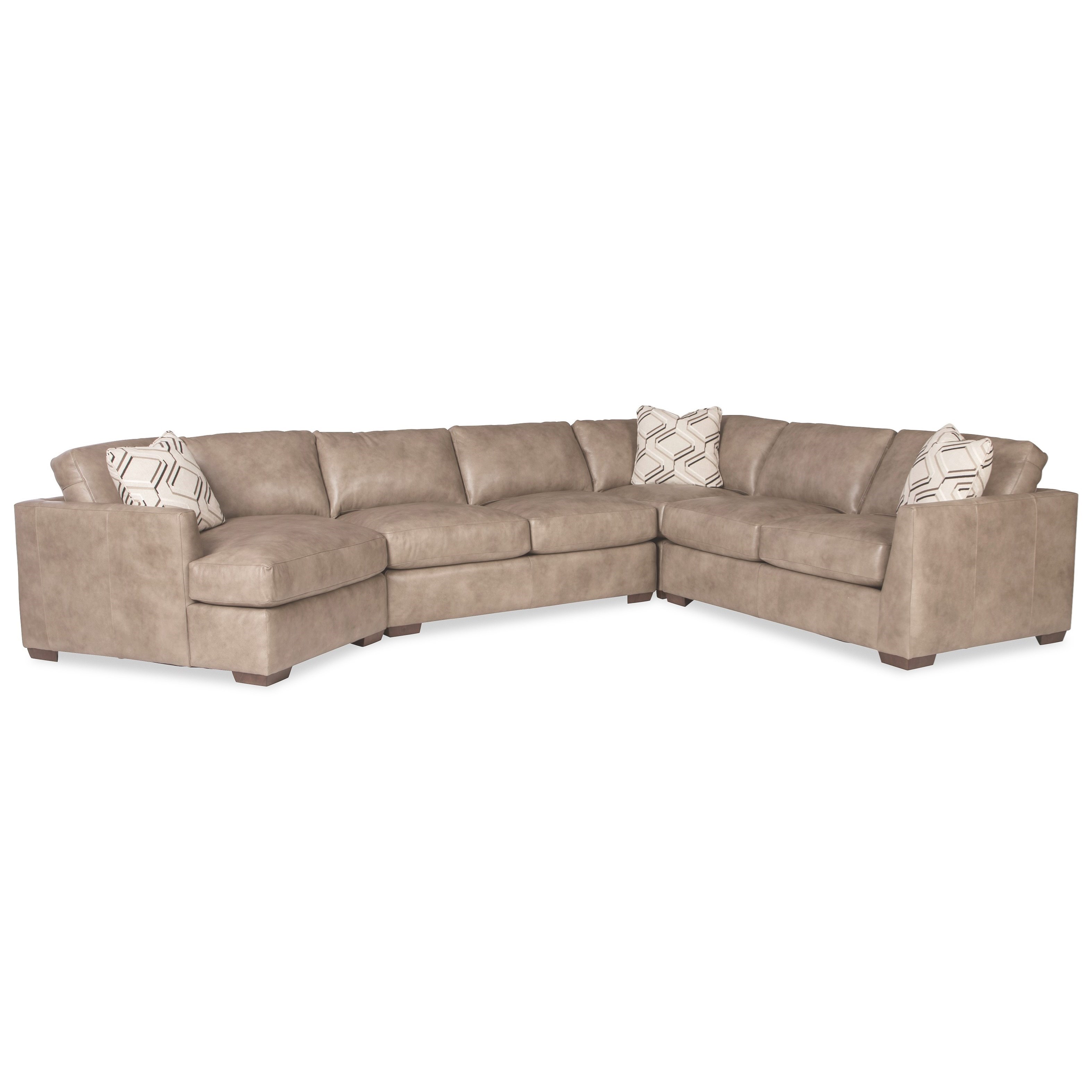 Hickorycraft L783950 Contemporary 5 Seat Leather Sectional Sofa