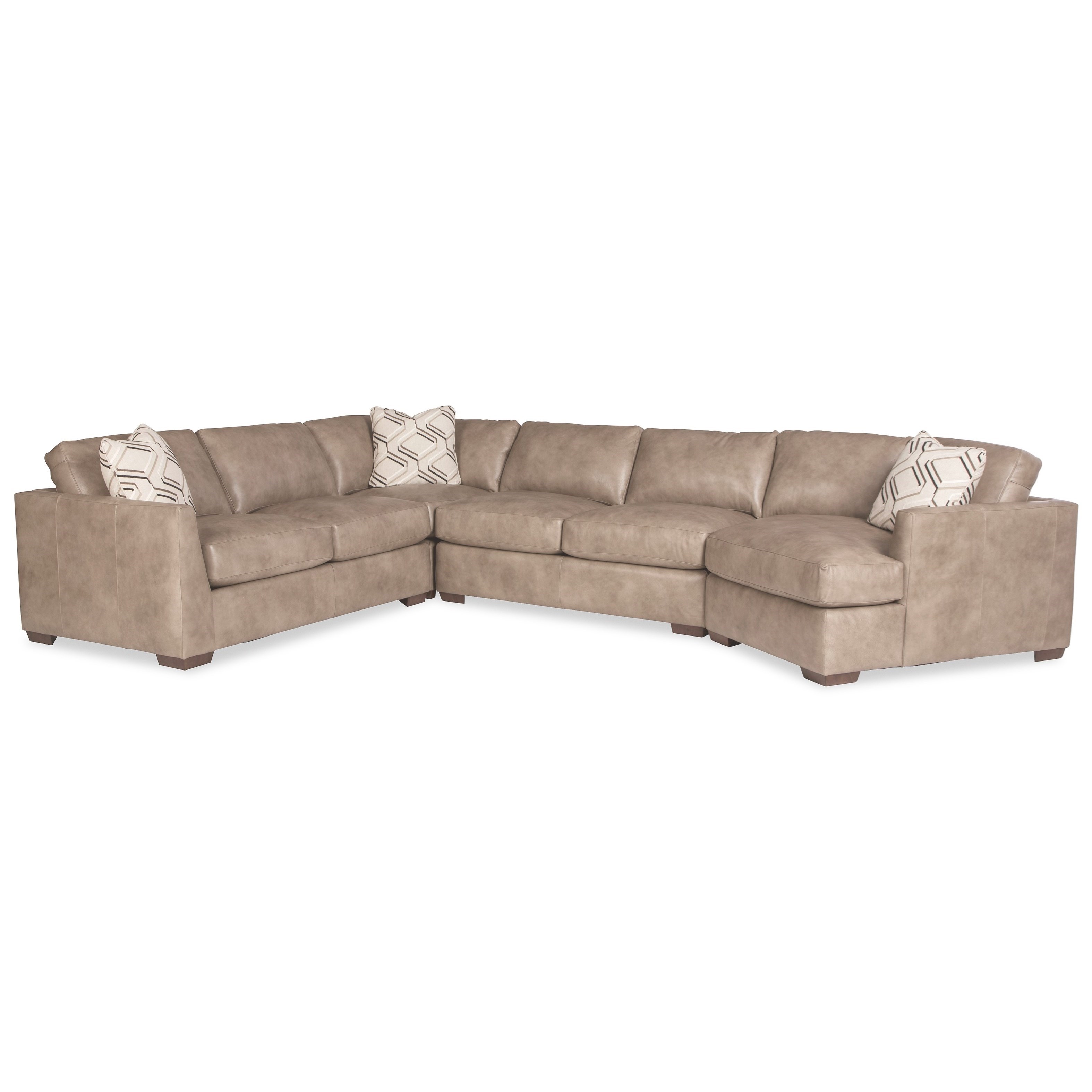 Craftmaster L783950 Contemporary 5 Seat Leather Sectional Sofa