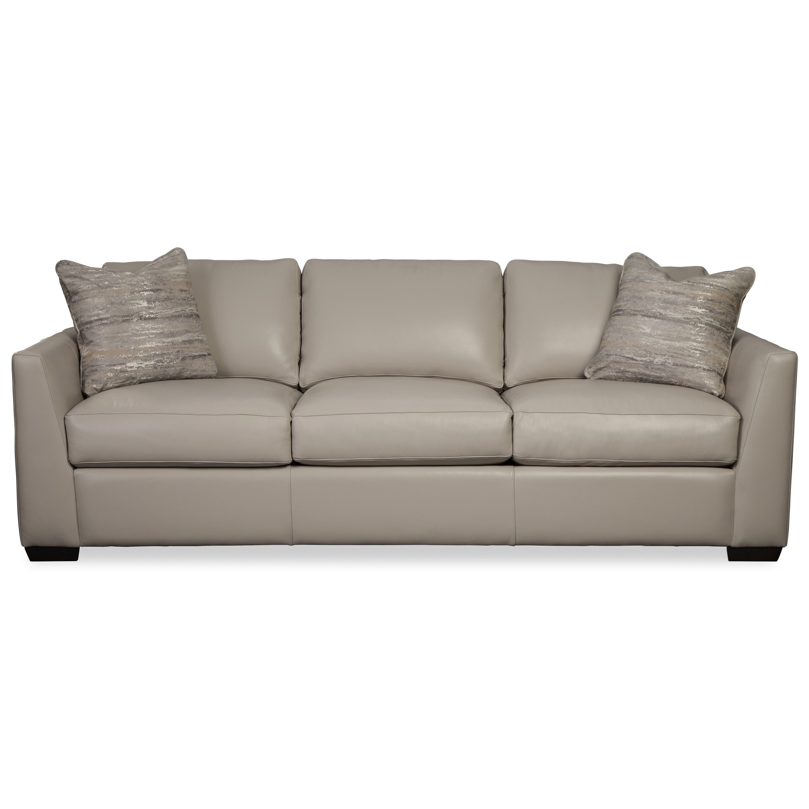 Craftmaster L783950 Contemporary 95 Leather Sofa With 2 Toss