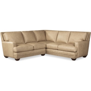 Craftmaster L793651 Transitional 4 Seat Leather Sectional Sofa With Oversized Nailheads Prime Brothers Furniture Sectional Sofas