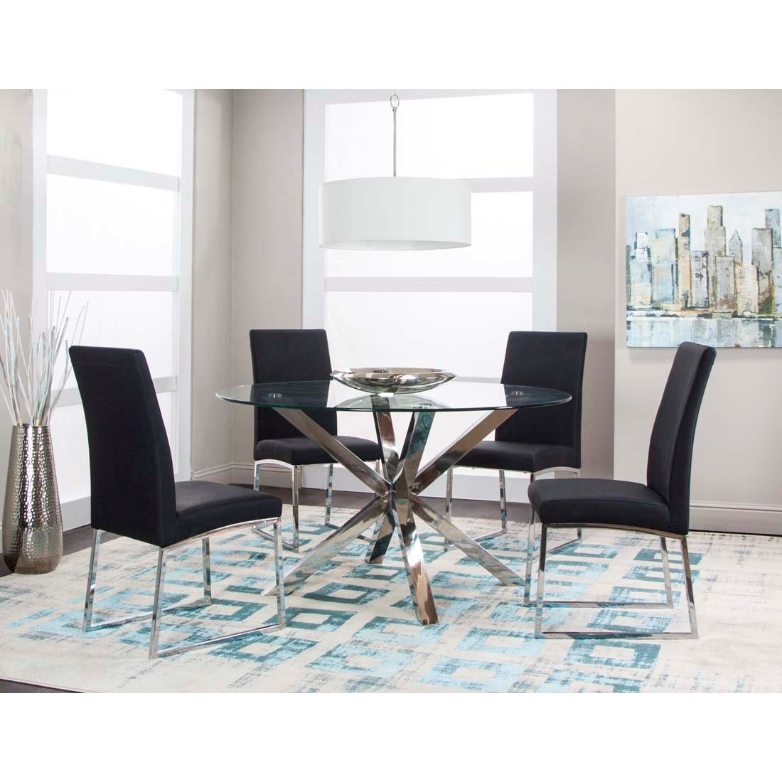 Cramco Inc Classic 54 Round Glass Dining Table Value City Furniture Dining Tables