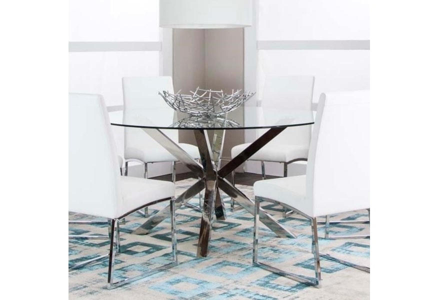Cramco Inc Classic 59 Round Glass Dining Table Value City Furniture Dining Tables