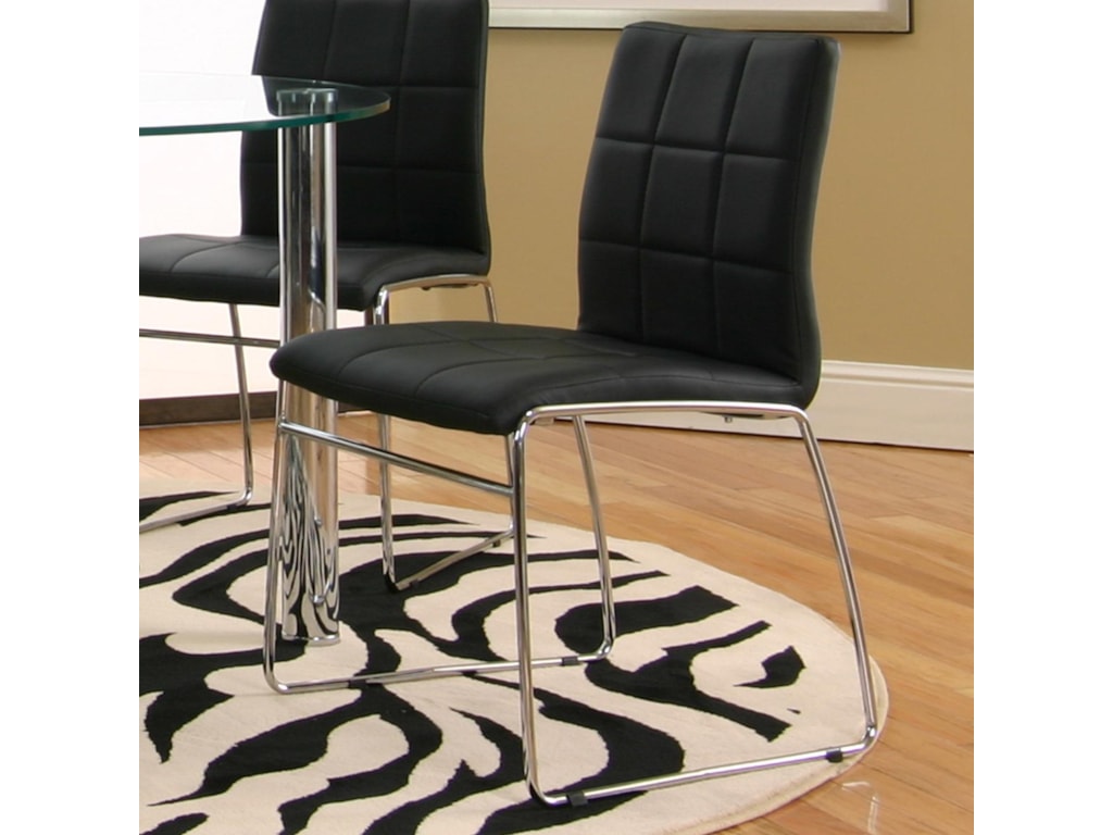 Cramco, Inc Contemporary Design - NapoliBlack Polyurethane Sled Side Chair