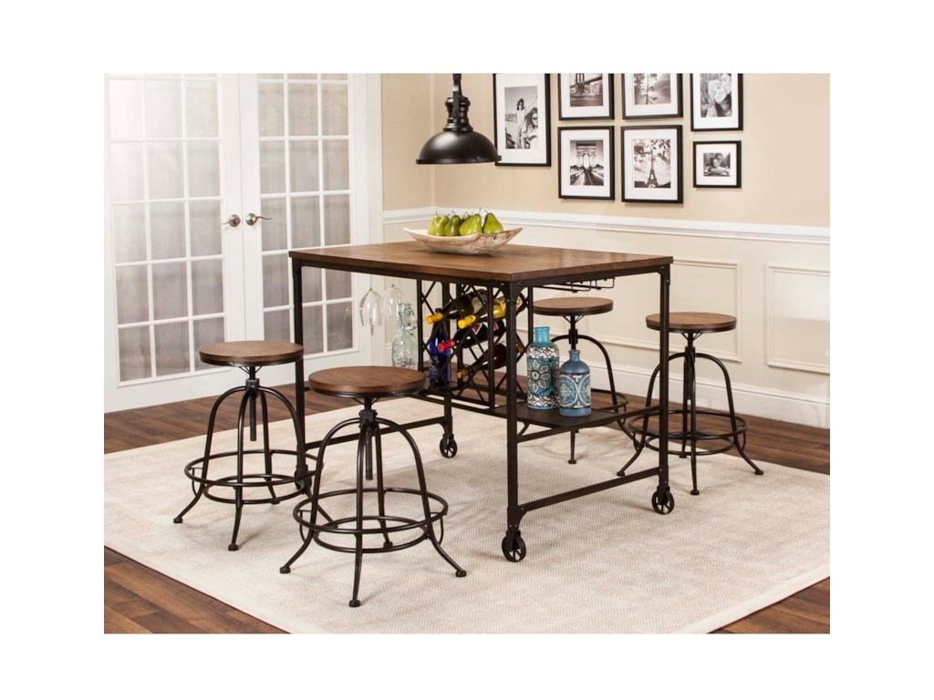 Cramco Inc Craft 5 Piece Counter Height Storage Table And