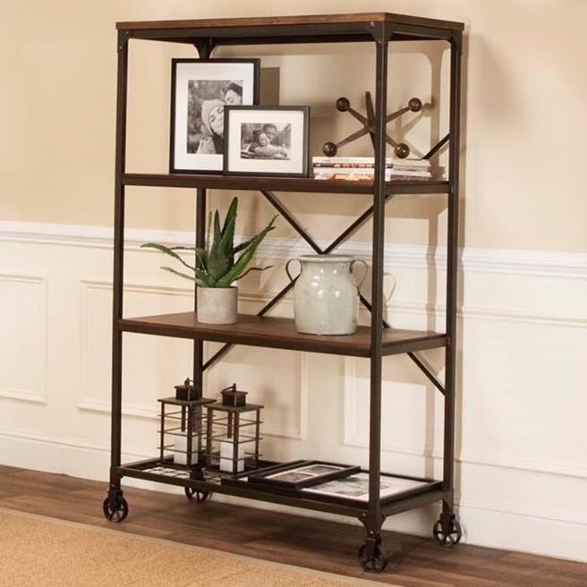Cramco Inc Craft Wide Back Metal Wood Bookcase With Three