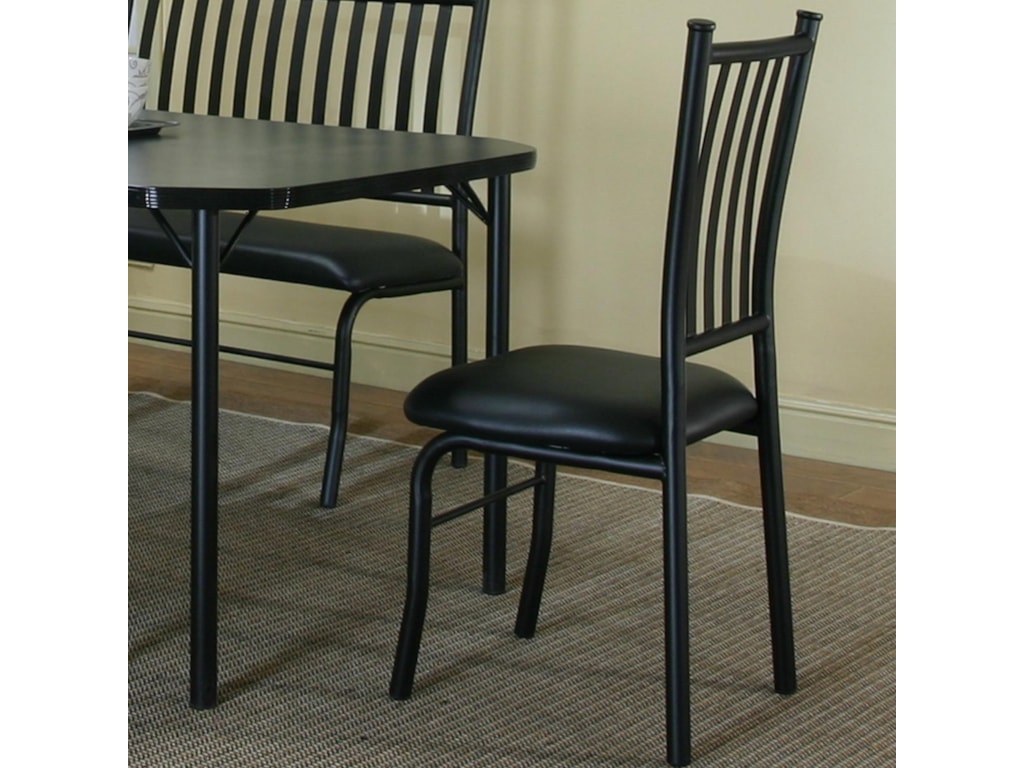 Cramco, Inc Cramco Dinettes - DoradoBlack Texture/Black Vinyl Side Chair