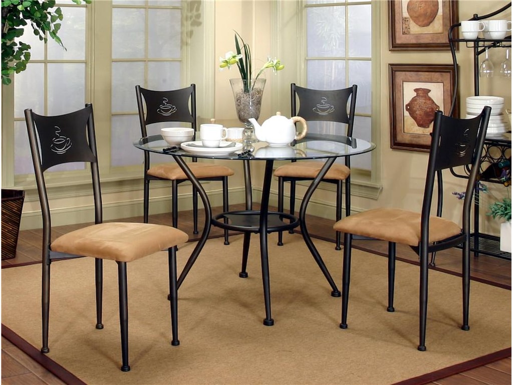 Cramco, Inc Cramco Trading Company - MaxwellDining Side Chairs and Glass Top Table Set