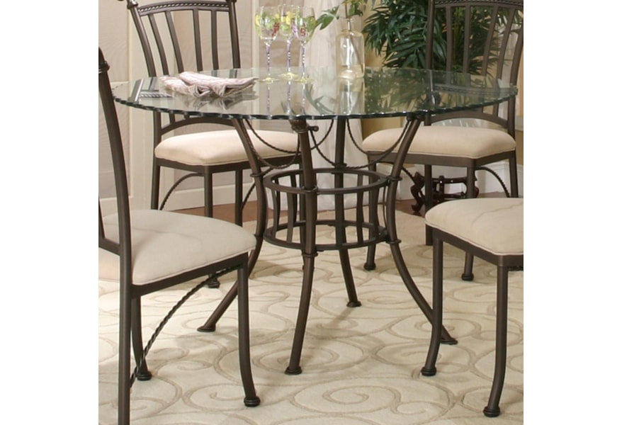 Cramco Inc Denali Round Glass Table Top With Molten Earth Base