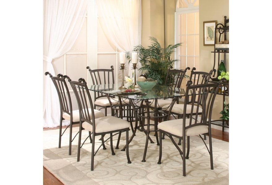 Cramco Inc Denali 5 Piece Rectangular Glass Table With Chairs