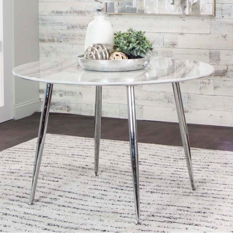Cramco Inc Idina Glam Round Marble Kitchen Table Value City Furniture Kitchen Tables