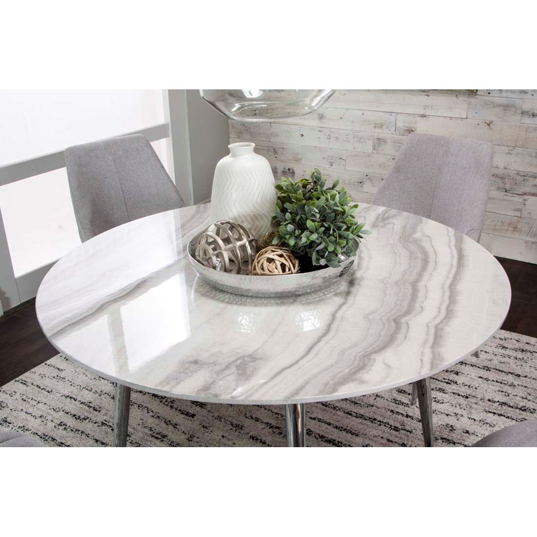 Cramco Inc Idina Glam Round Marble Kitchen Table Value City Furniture Kitchen Tables