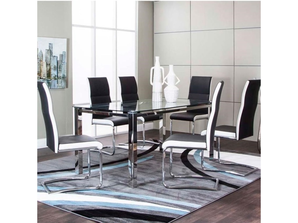 Cramco Inc Skyline Glass Top Table And Upholstered Side Chair Set Cramco Inc Skyline Glass Top Table And Upholstered Side Chair Set