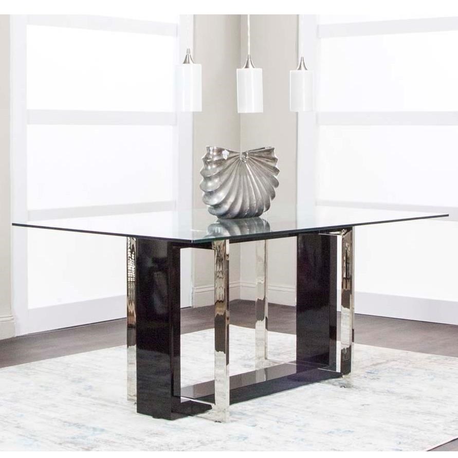 Cramco Inc Olympia Contemporary Glass Top Dining Table Value City Furniture Dining Tables
