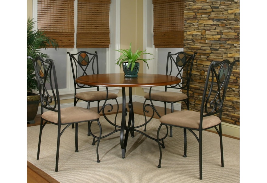 Cramco Inc Cramco Trading Company Ravine Round Table W 4 Side Chairs Value City Furniture Dining 5 Piece Set