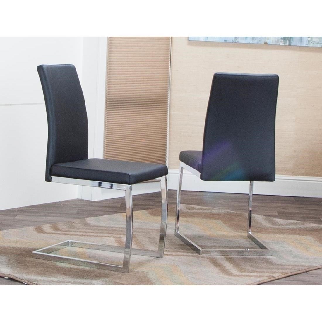 Cramco Inc Sarah Modern Black Chrome Breuer Side Chair Value City Furniture Dining Side Chairs