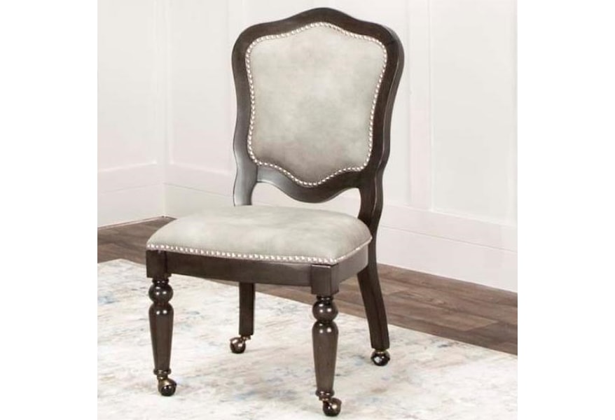 Cramco Inc Talbot Upholstered Chair With Casters Darvin Furniture Dining Chairs With Casters