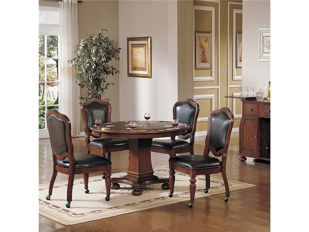 Cramco Inc Timber Lane Faran Round Game Table And Caster Chair
