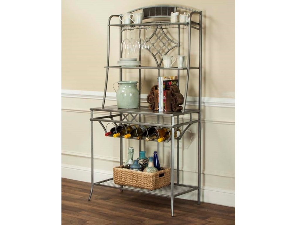 Triumph Pewter And Marble Baker S Rack With Wine Storage Open Shelves By Cramco Inc At Value City Furniture Triumph Pewter And Marble Baker S Rack With Wine Storage Open Shelves By Cramco Inc At Value City Furniture