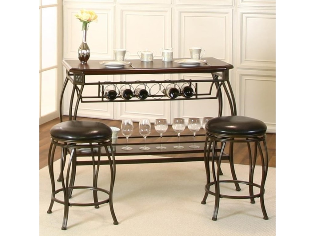 Cramco Inc Warner Wood Veneer Counter Height Bar Set Value City
