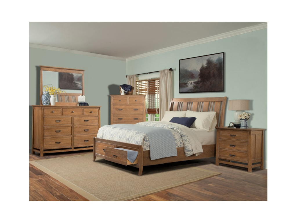 Cresent Fine Furniture CamdenQueen Storage Sleigh Bed