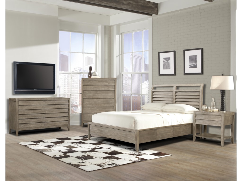 Cresent Fine Furniture Corliss LandingKing Shutter Storage Bed
