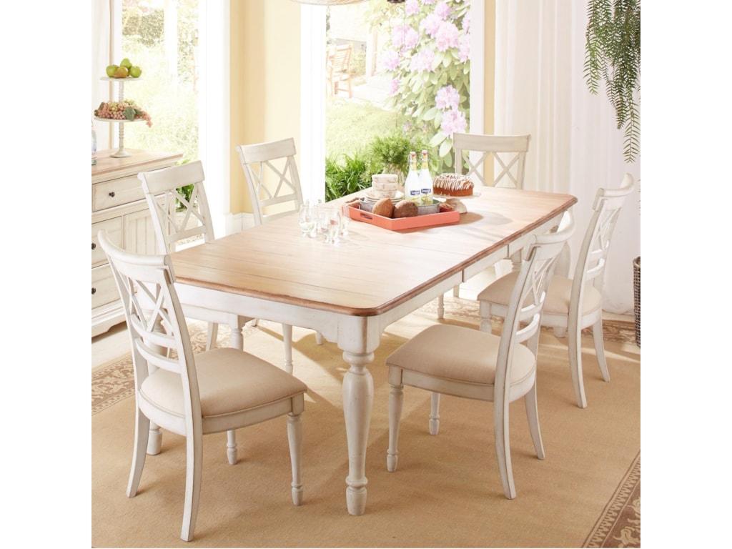 Cresent Fine Furniture Cottage 7 Piece Table With Self Storing Leaf Cresent Fine Furniture Cottage 7 Piece Table With Self Storing Leaf And Double X Back Chair Set Ad Dining Or More