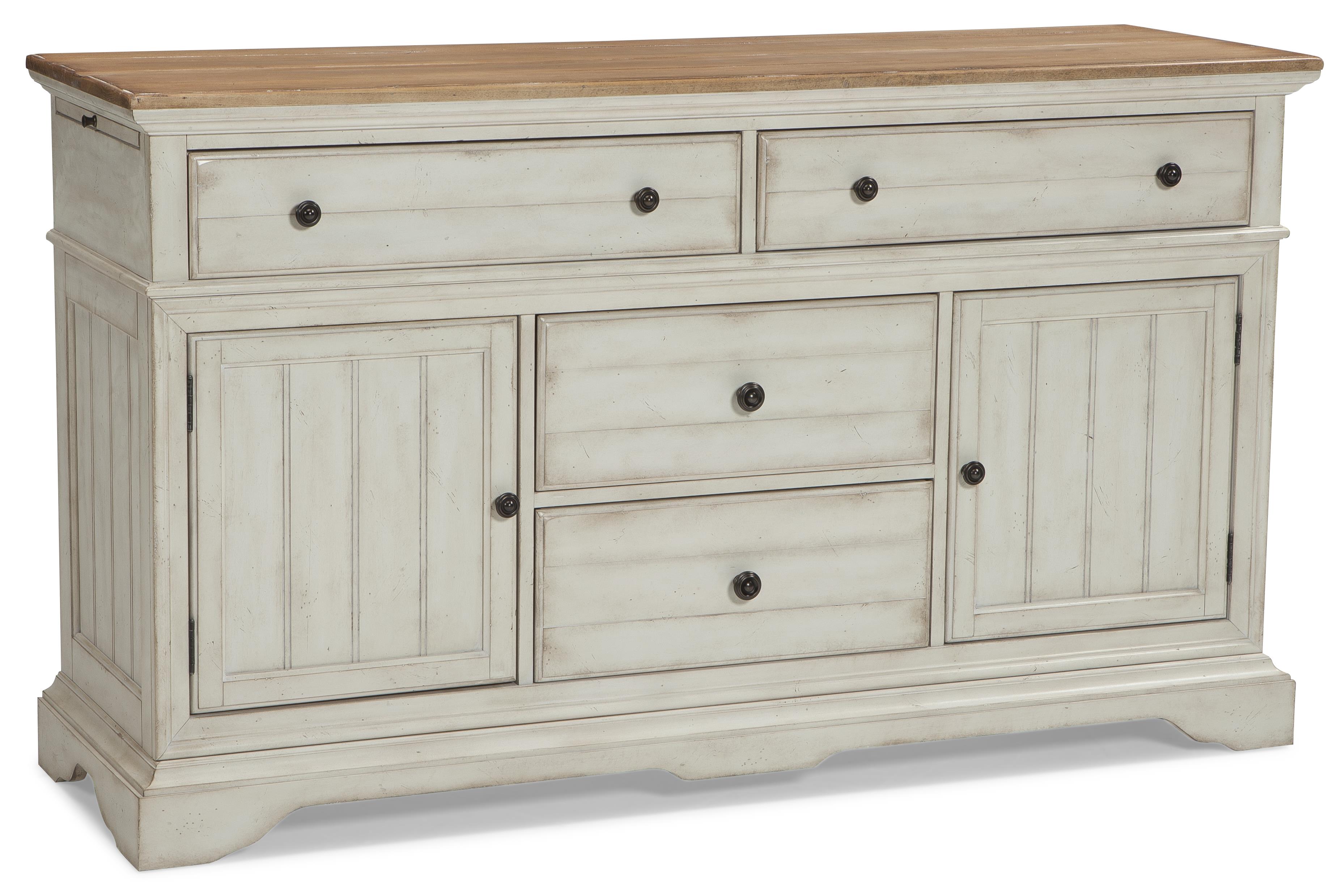 Cresent Fine Furniture Cottage Farmhouse Buffet W Bottle Storage