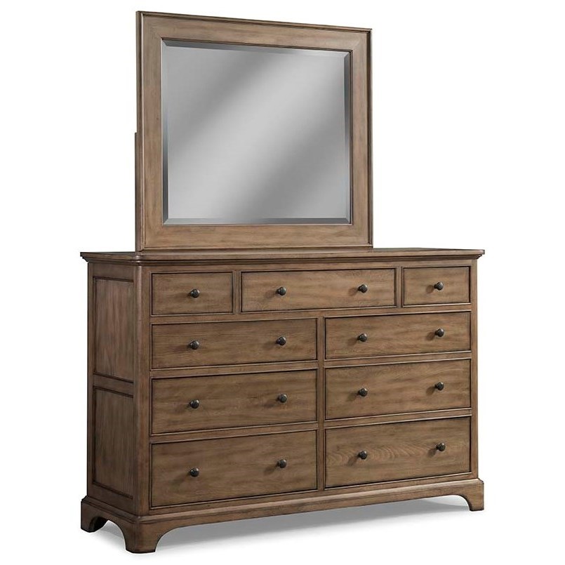 Cresent Fine Furniture Gunnison 9 Drawer Solid Wood Media Dresser