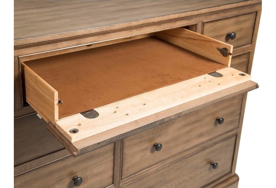 Cresent Fine Furniture Gunnison 9 Drawer Solid Wood Media Dresser