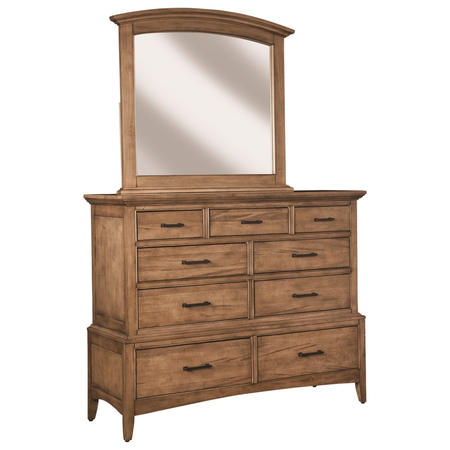 Cresent Fine Furniture Lockeland 9 Drawer Media Dresser And Mirror