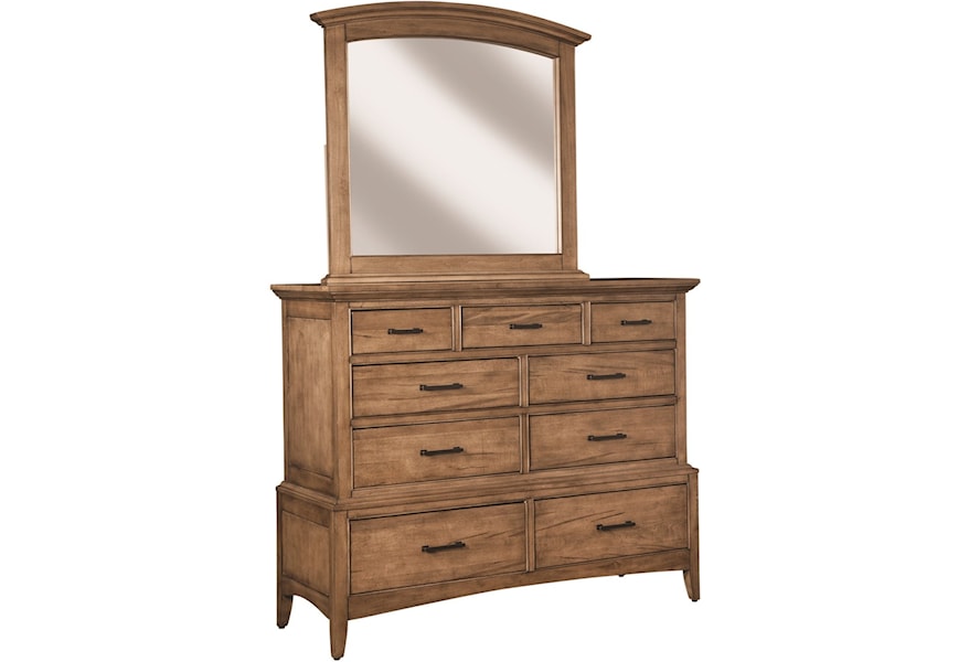 Cresent Fine Furniture Lockeland 9 Drawer Media Dresser And Mirror