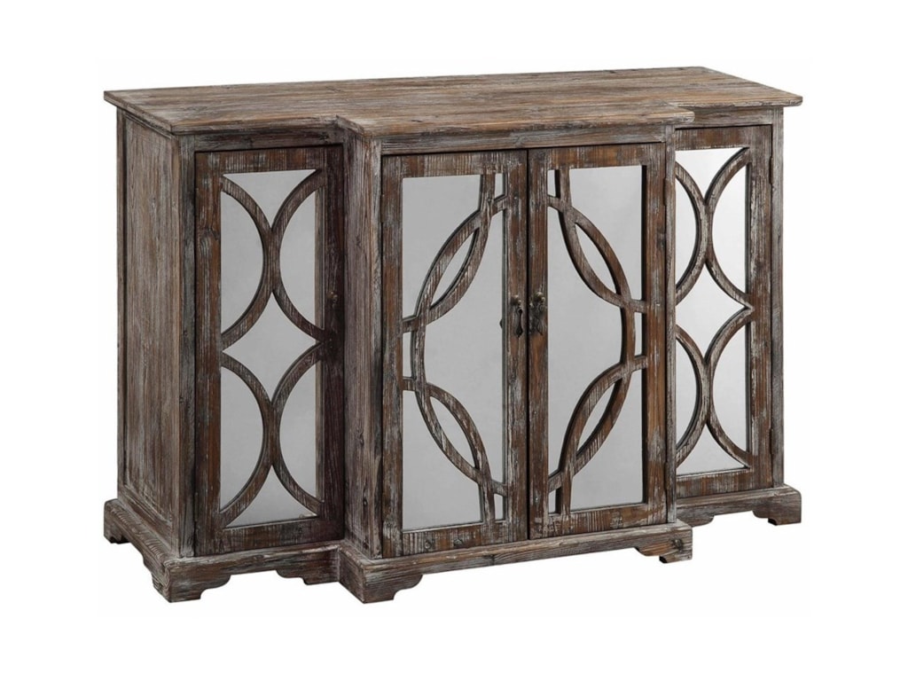 Crestview Collection Accent Furniture Galloway 4 Door Rustic Wood Crestview Collection Accent Furniture Galloway 4 Door Rustic Wood And Mirror Sideboard