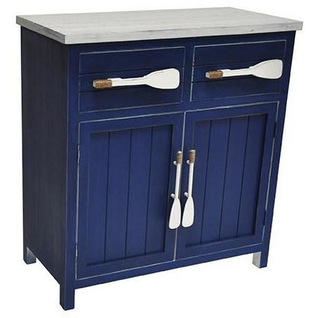 Cape May Azure Blue and White Paddle Cabinet