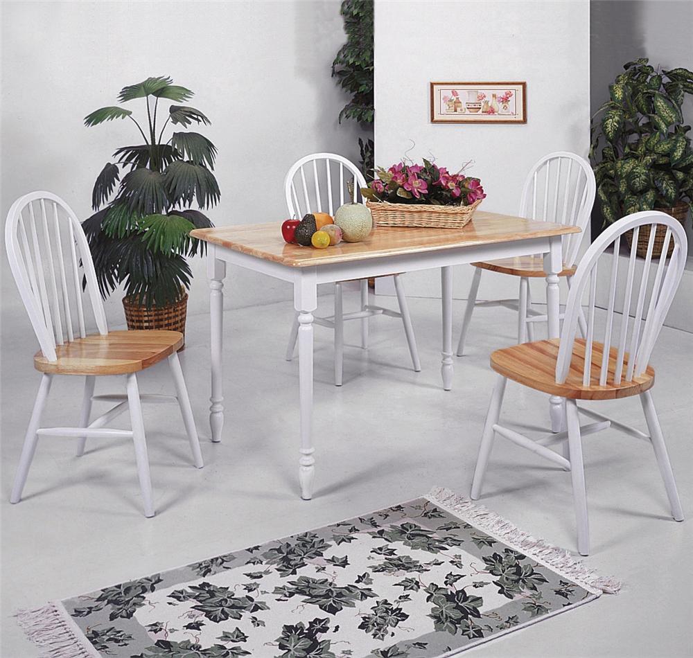 Crown Mark Farmhouse 2304wh Nat Dining Slat Back Side Chair