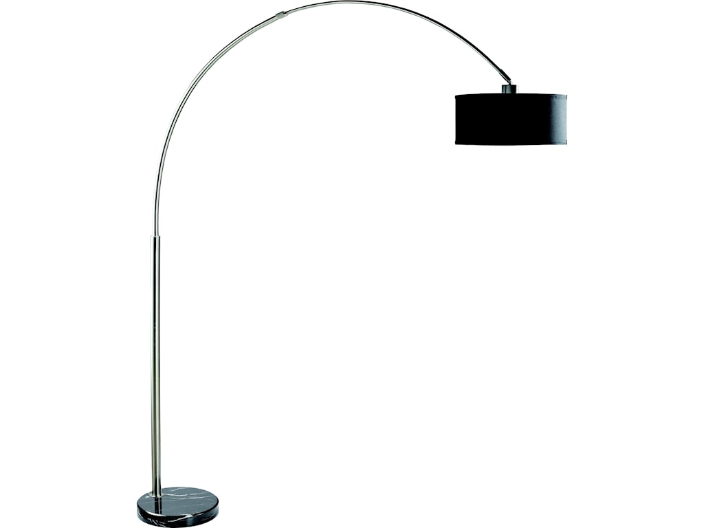 Crown Mark 6222 Arched Floor Lamp With Marble Base Rooms For