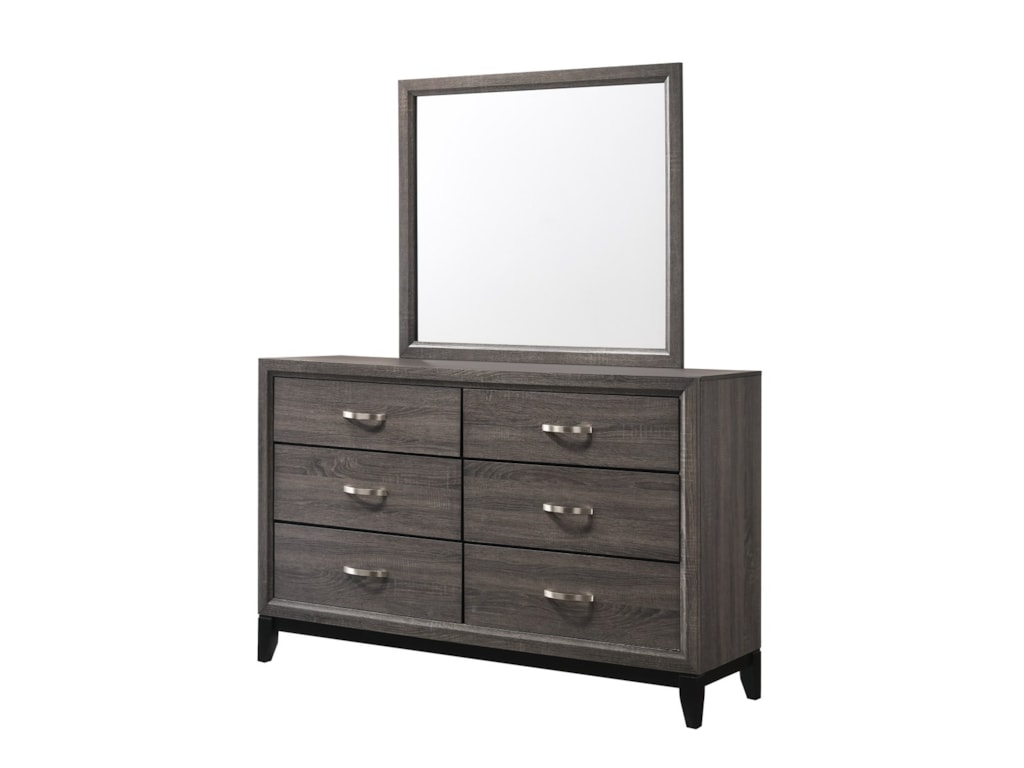 Del Sol Cm Akerson B4620 1 Contemporary Grey Six Drawer Dresser