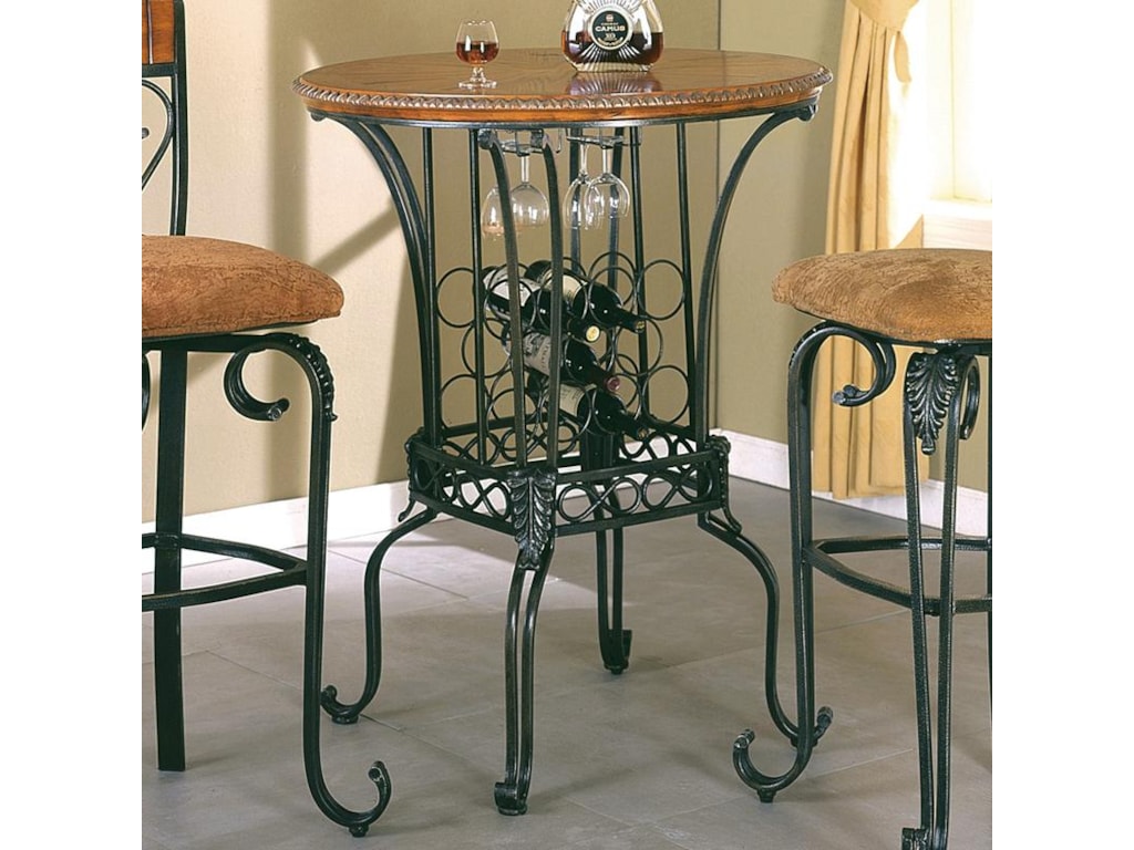 crown mark alyssa bar table 35 round with wine storage royal