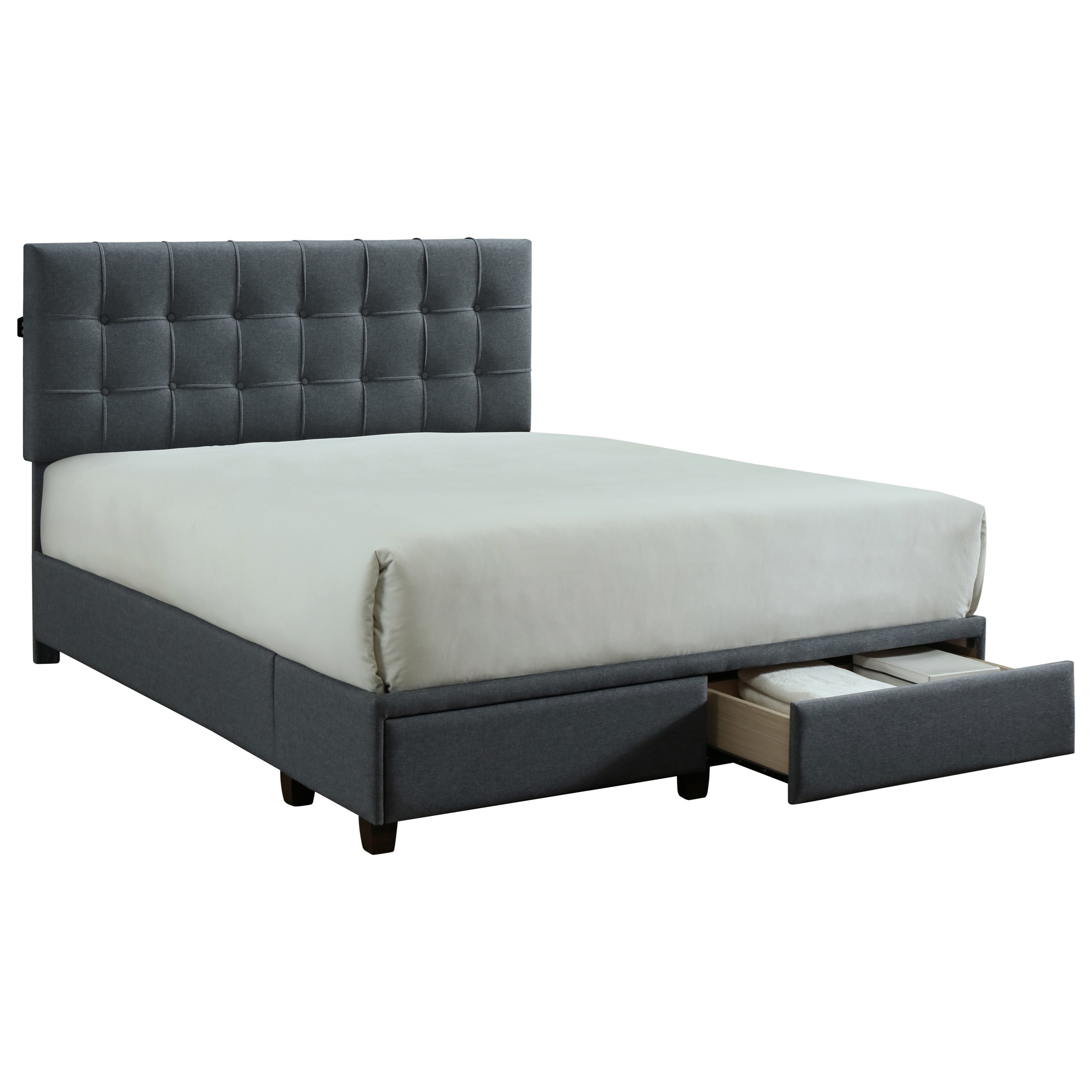 Crown Mark Antoine Contemporary Queen Platform Bed With Usb Ports Royal Furniture Upholstered Beds
