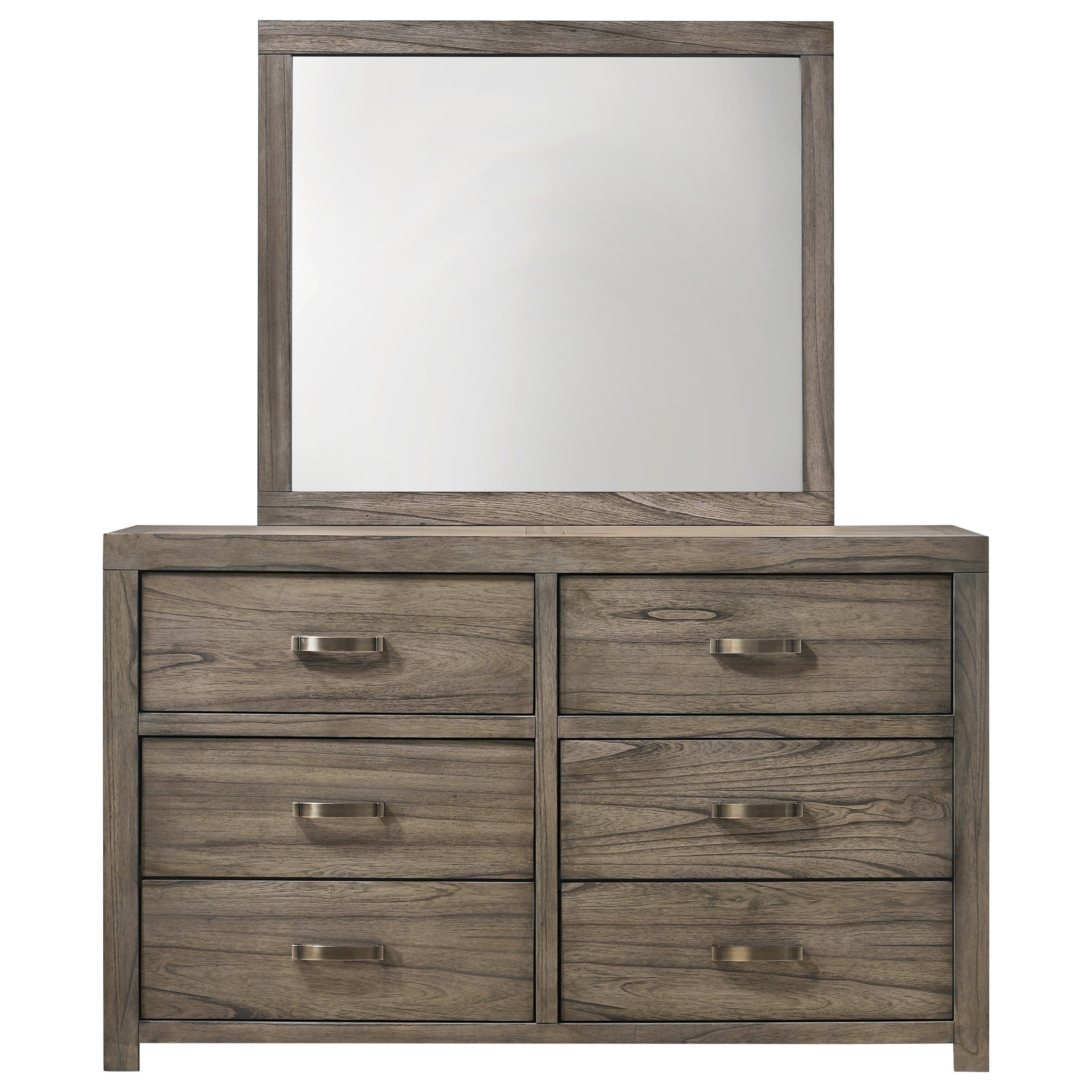 Crown Mark Arcadia Rustic 6 Drawer Dresser And Mirror Set Dream
