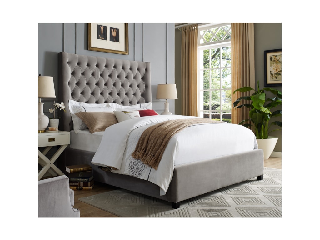 Crown Mark AsterKing Upholstered Bed